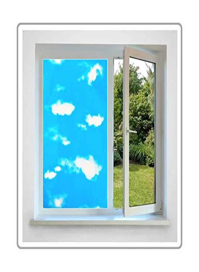 Smart Window ملصقات فينيل لاصقة من سمارت ويندو بلو سكاي للخصوصية، مناسبة للأبواب الأمامية/الحمامات/النوافذ الجانبية/النوافذ (17.7 بوصة × 78.7 بوصة) - Image 1